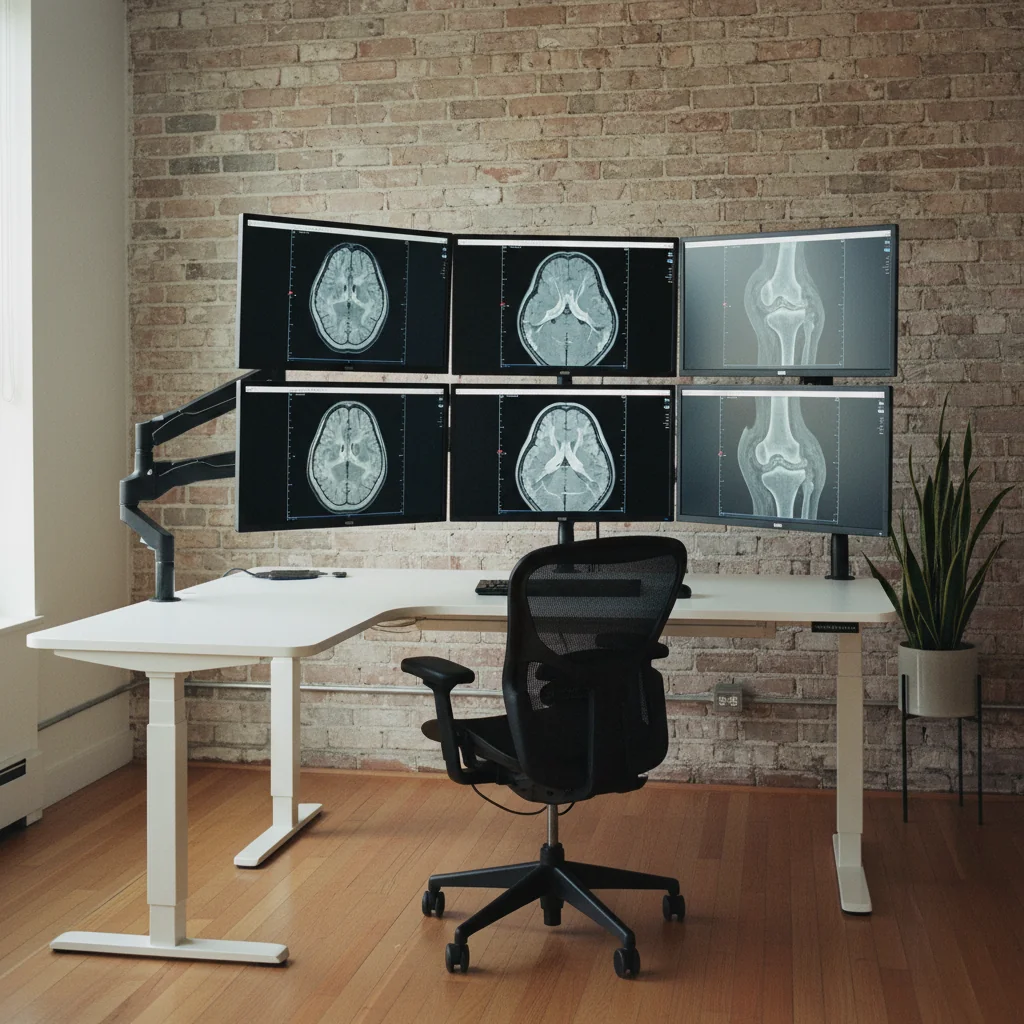 A radiologist reading station