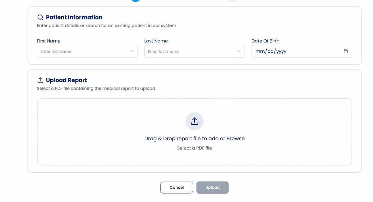 Upload Report dialog